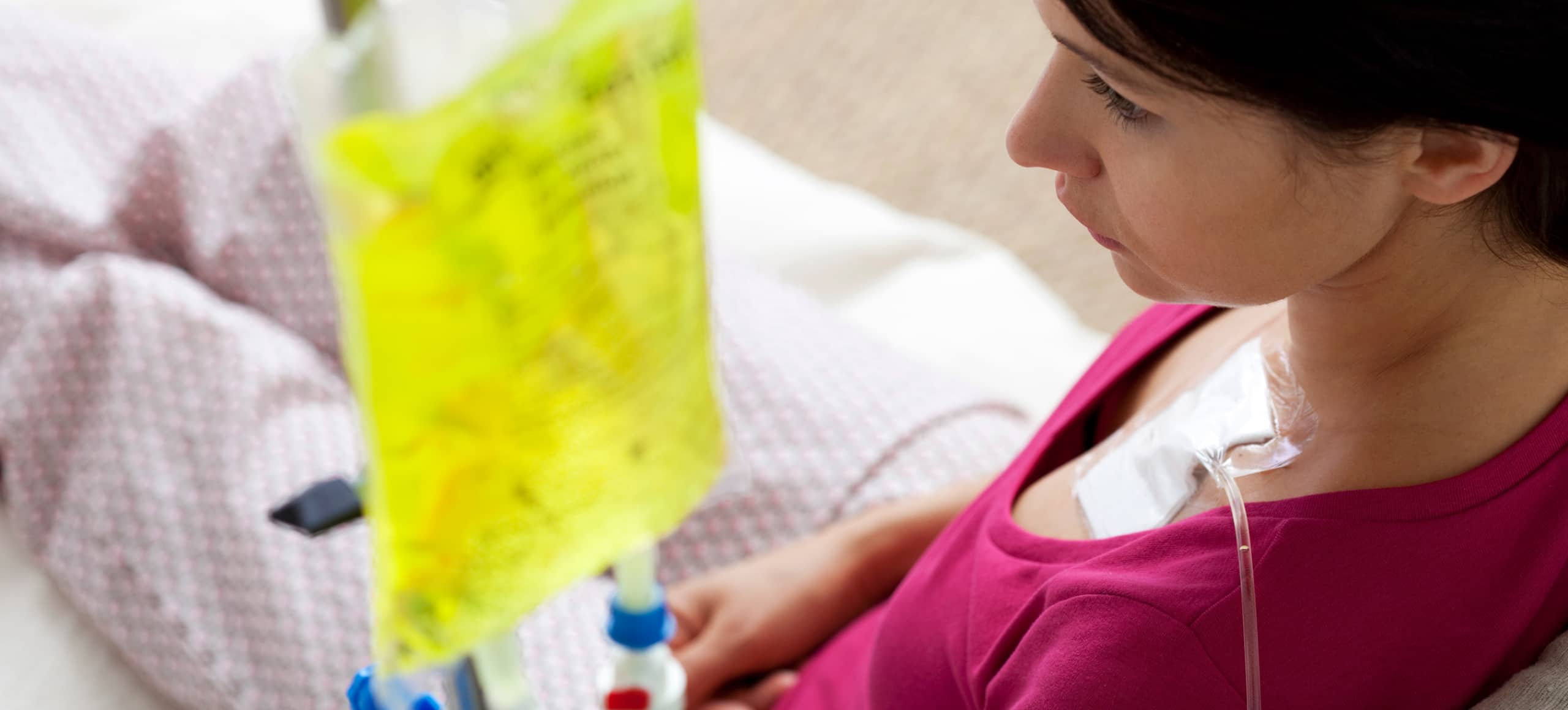 A person receiving infusion therapy.