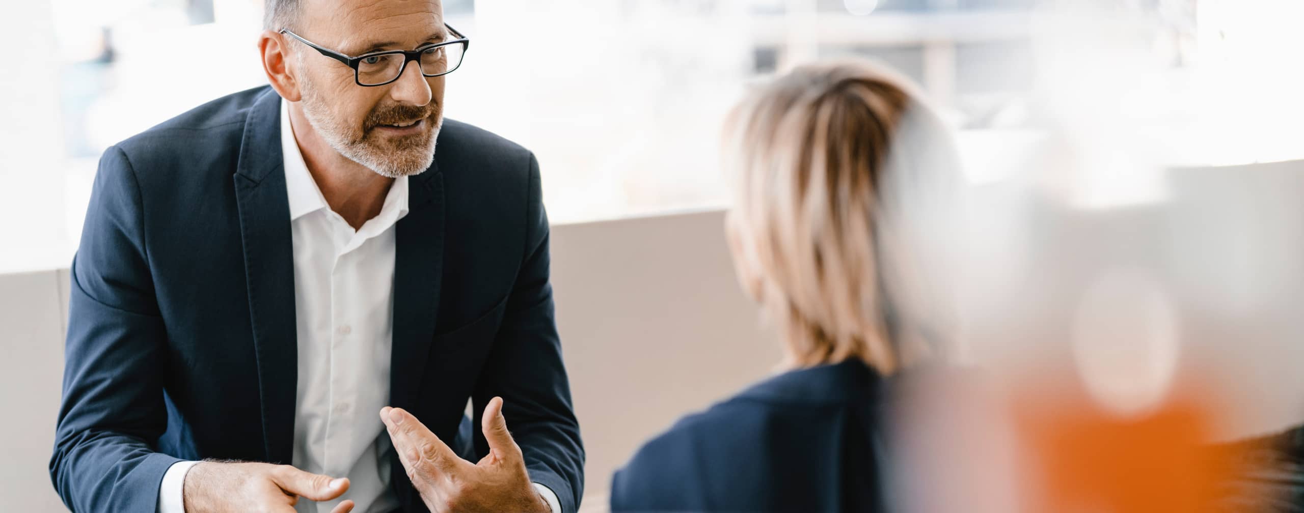 A person engaged in conversation.